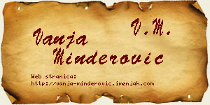 Vanja Minderović vizit kartica